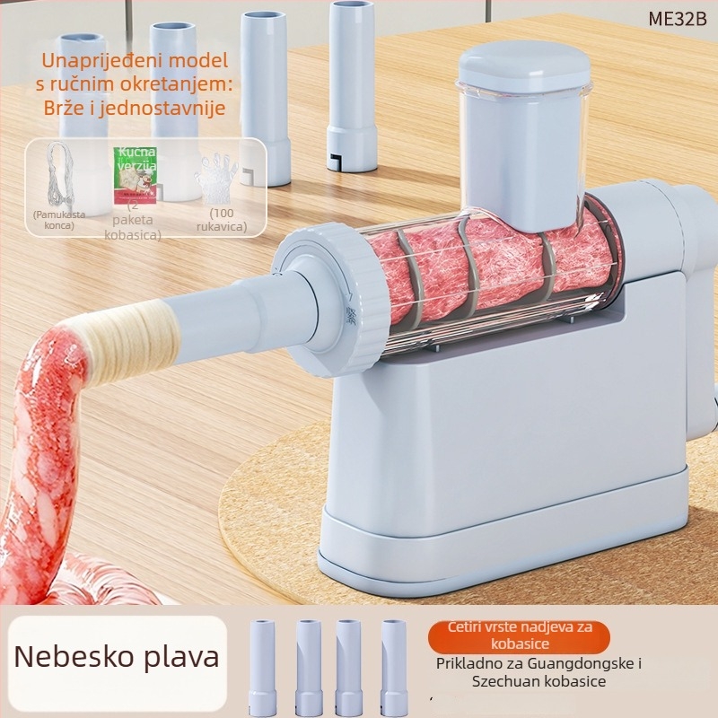 Ručni punjač za kobasice, plastično kućište, model 6-026, moderni minimalistički dizajn, za kućnu upotrebu