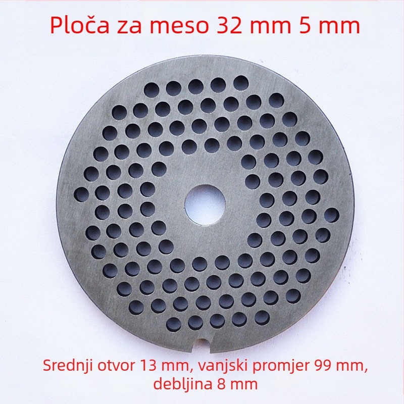 Set pločica s otvorima za mljevenje mesa: pločica s otvorima, oštrica i sito
