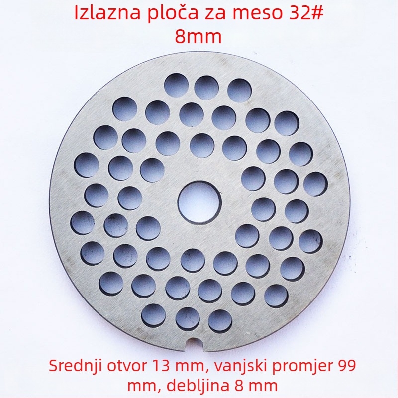 Set pločica s otvorima za mljevenje mesa: pločica s otvorima, oštrica i sito