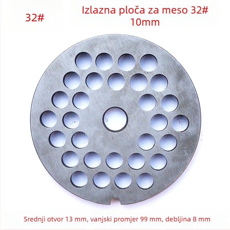 Set pločica s otvorima za mljevenje mesa: pločica s otvorima, oštrica i sito