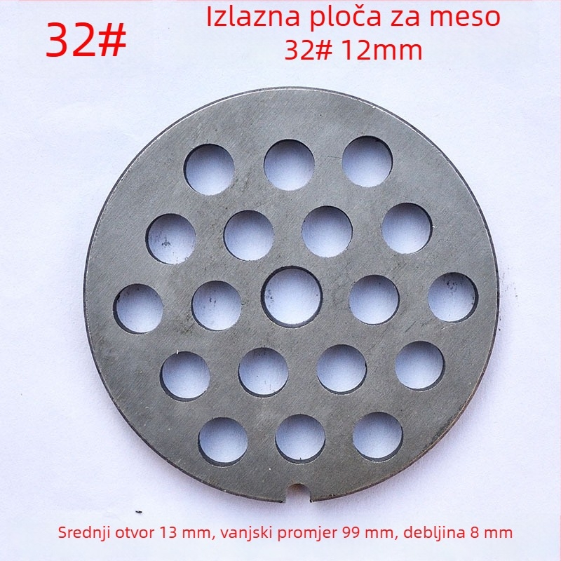 Set pločica s otvorima za mljevenje mesa: pločica s otvorima, oštrica i sito