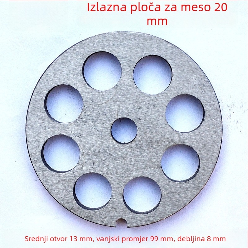 Set pločica s otvorima za mljevenje mesa: pločica s otvorima, oštrica i sito