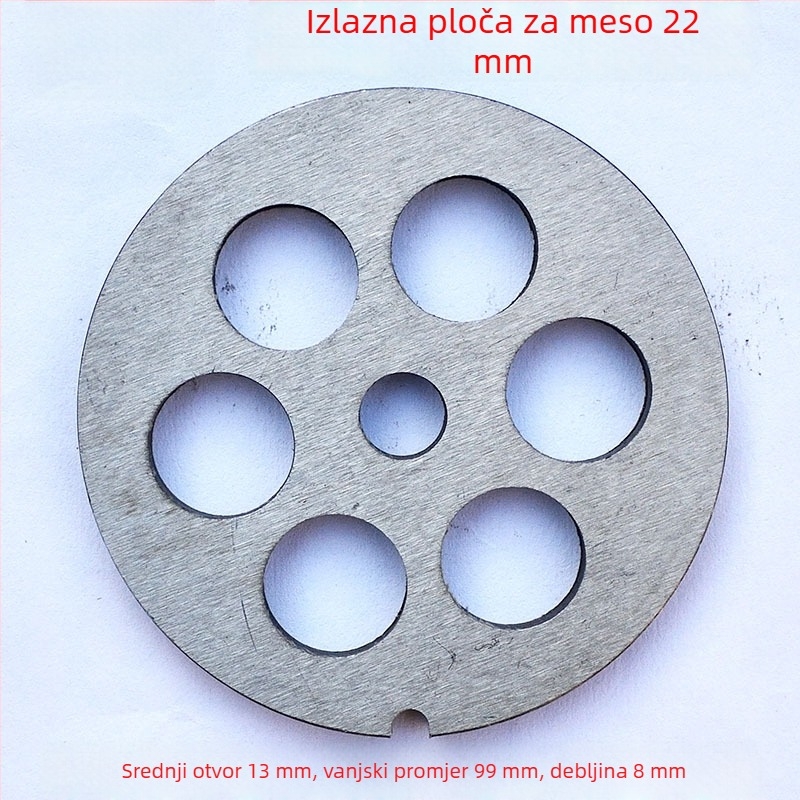 Set pločica s otvorima za mljevenje mesa: pločica s otvorima, oštrica i sito