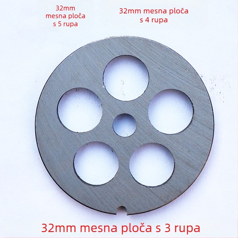 Set pločica s otvorima za mljevenje mesa: pločica s otvorima, oštrica i sito