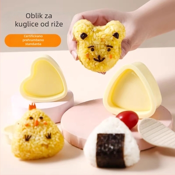 Trokutni kalup za rižine kuglice – plastika, za izradu sushija kod kuće, sigurno za djecu