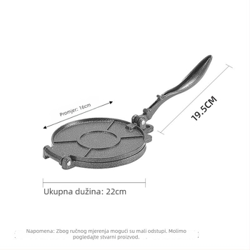 Meksička tortilja presa, (aluminijska legura; ručno upravljanje; otisak logotipa; prilagodljiva obrada)