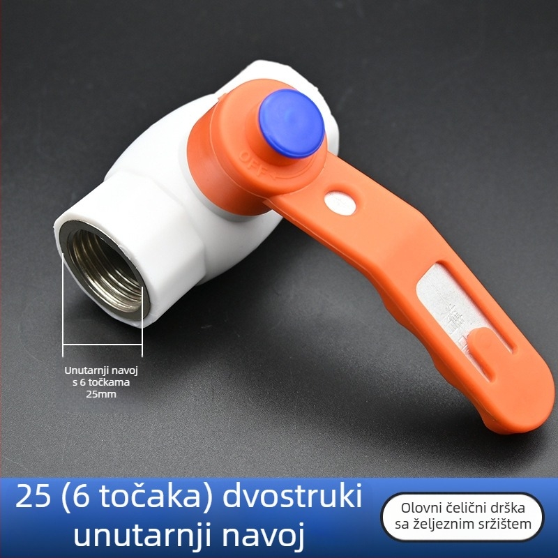 PPR dvostrano unutarnje navoj kuglični ventil, standardna debljina zida, razina A