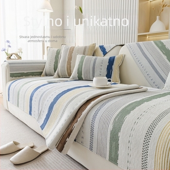 Chenille jastučnica za kauč – doily tip sa geometrijskim uzorkom, za modularni kauč, minimalističkog stila (Materijal: chenille; Uzorak: geometrijski; Pogodno za modularni kauč; Stil: minimalistički; Oblik: doily-tip)