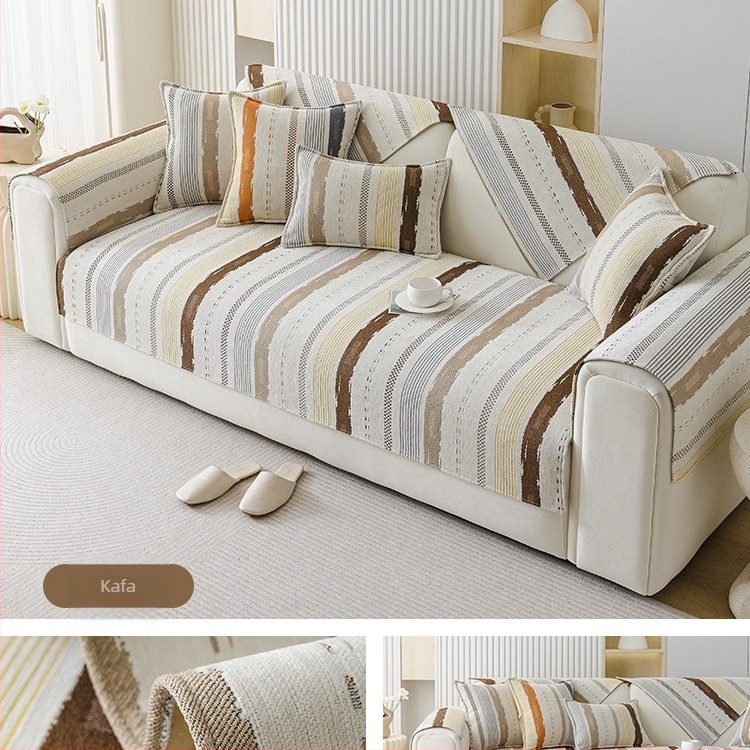 Chenille jastučnica za kauč – doily tip sa geometrijskim uzorkom, za modularni kauč, minimalističkog stila (Materijal: chenille; Uzorak: geometrijski; Pogodno za modularni kauč; Stil: minimalistički; Oblik: doily-tip)
