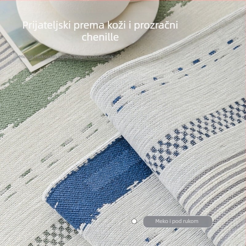 Chenille jastučnica za kauč – doily tip sa geometrijskim uzorkom, za modularni kauč, minimalističkog stila (Materijal: chenille; Uzorak: geometrijski; Pogodno za modularni kauč; Stil: minimalistički; Oblik: doily-tip)