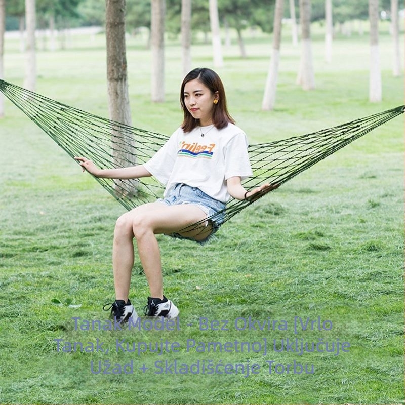 Hamak za vanjsku upotrebu - jednosoban, mrežasta najlonska površina, dizajn protiv prevrnutja