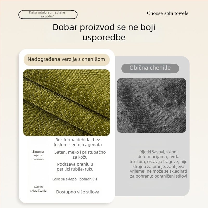 Krpa za kauč Chenille, prugasti uzorak, univerzalna upotreba, zimska sezona 2025, prilagođena obrada