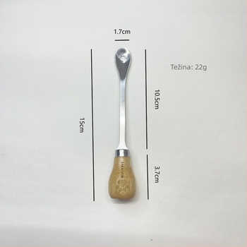 Mućkalica za jaja i odvajač bjelanjaka, presa za pire - 8-dijelni set kuhinjskih alata od nehrđajućeg čelika s ručkama od gumenog drveta