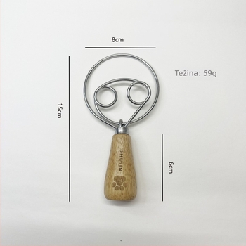 Mućkalica za jaja i odvajač bjelanjaka, presa za pire - 8-dijelni set kuhinjskih alata od nehrđajućeg čelika s ručkama od gumenog drveta