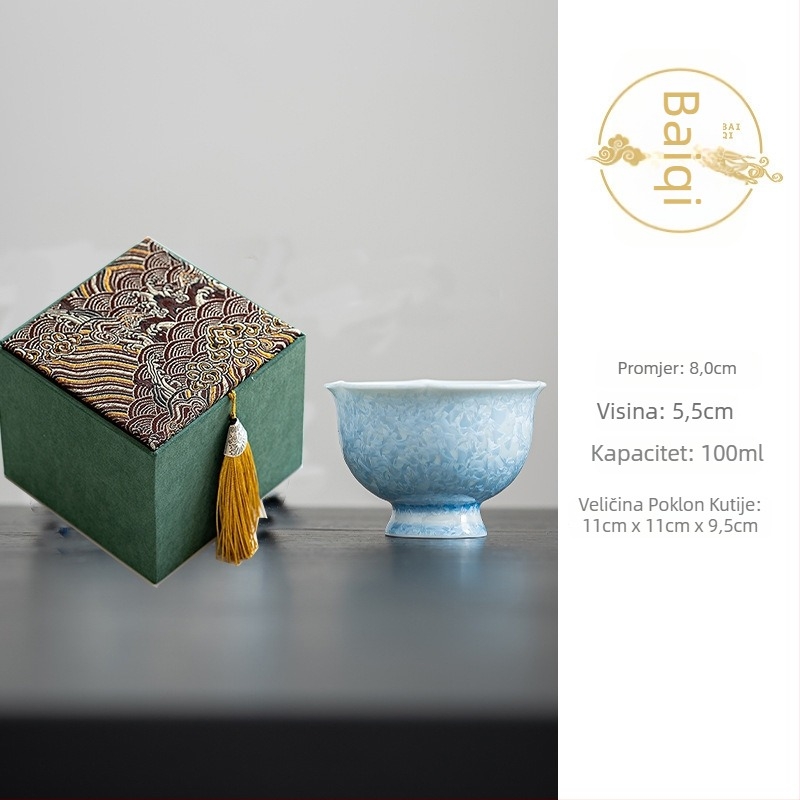 Gongfu porcelanska šalica za čaj, kineski stil, podrijetlo Fujian, jednosedna šalica, idealan poslovni poklon