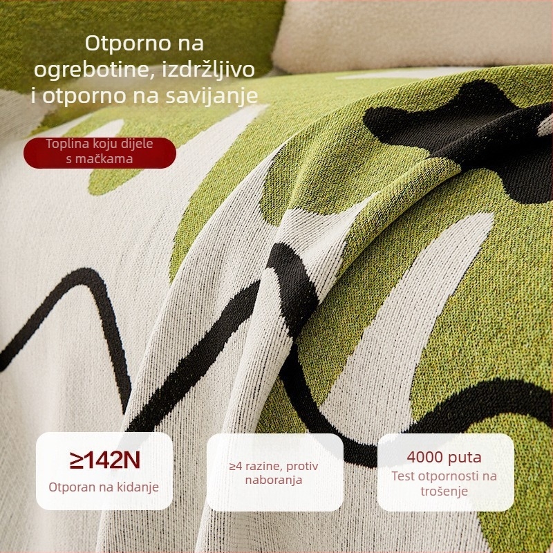 Chenille navlaka za kutnu sofu – uzorci: pruge, geometrijski, crtani; protuklizna i bez dlačica