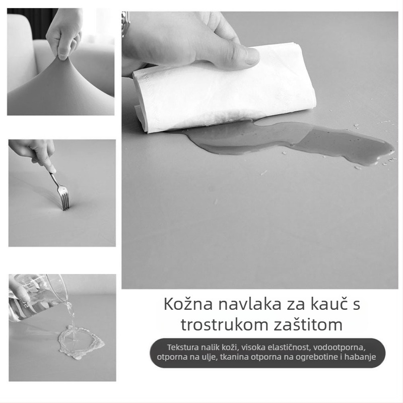 Navlaka za kauč za kutnu sofu, smjesa materijala, minimalistički stil, marka He tao