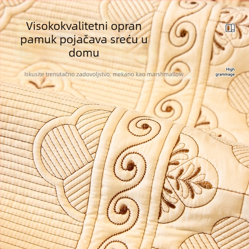 Navlaka za jastuk kauča od opranog pamuka, krem boje s francuskim stilom, srcolni uzorak, model 2026, universalna za sve sezone, protuklizna