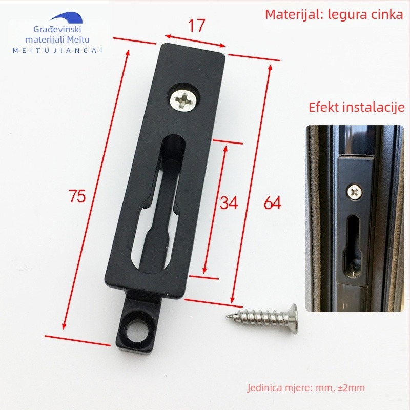 Set sigurnosnih zatvarača za klizna vrata – materijal: cinkova legura i nehrđajući čelik; stil: moderan minimalistički; šifra: Fiuirewrtiooyy; model: Drugo