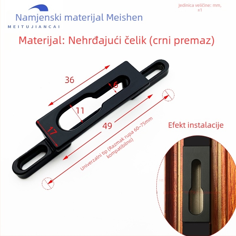 Set sigurnosnih zatvarača za klizna vrata – materijal: cinkova legura i nehrđajući čelik; stil: moderan minimalistički; šifra: Fiuirewrtiooyy; model: Drugo