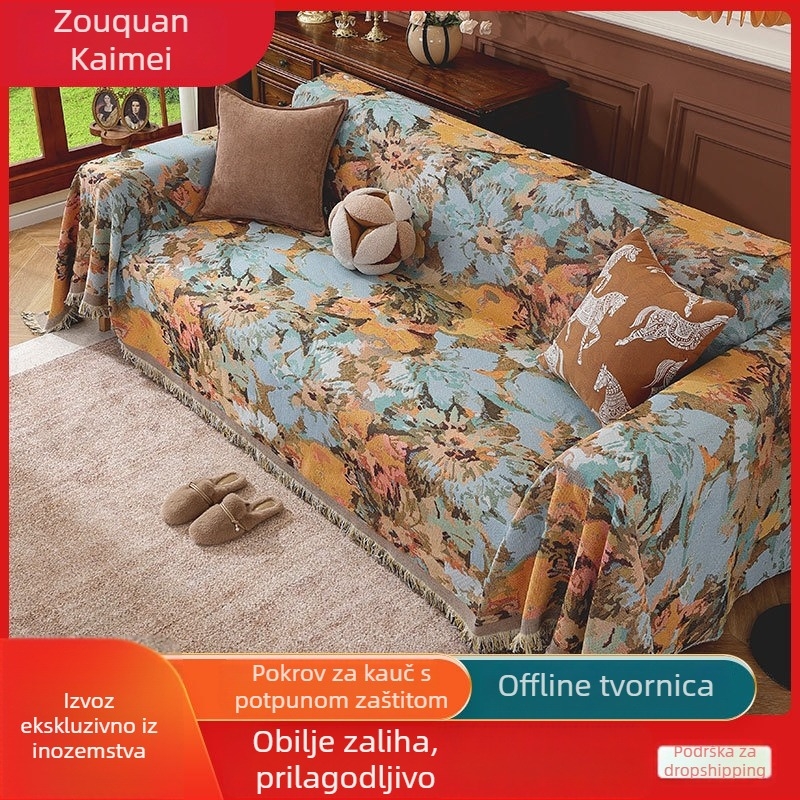 Camia navlaka za kauč za kutni kauč — moderni minimalistički stil, cvjetni uzorak