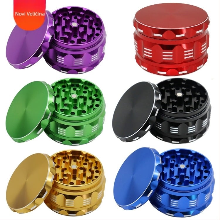 Grinder od aluminijske legure s vjetrozaštitnim dizajnom, tisk logotipa i prilagodba, pakiranje 100 kom