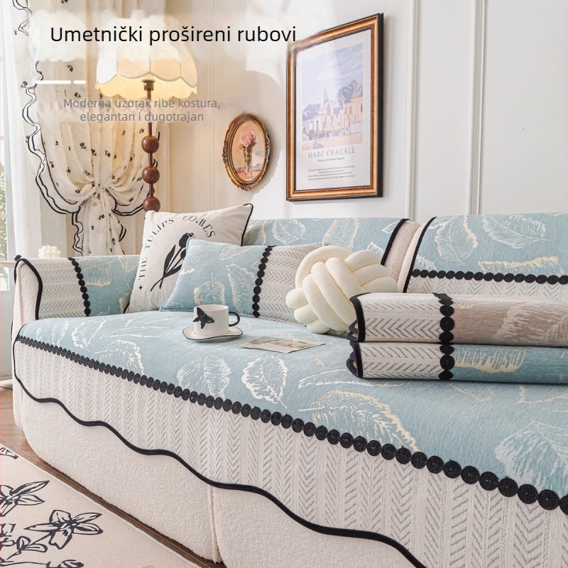 Jastuk za kauč od Chenille tkanine; universalna kompatibilnost; uzorak: jednobojan ili floralni; minimalistički stil
