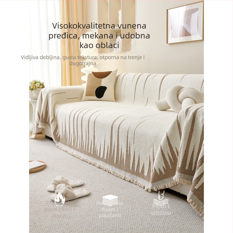 Presvlaka za kauč — Minimalistički skandinavski stil, Chenille materijal, Univerzalna prilagodba, Zaštita od prašine