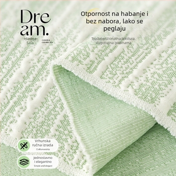Hladna svilenkasta navlaka za kauč, doily oblik, za modularne sofae, prugasti uzorak