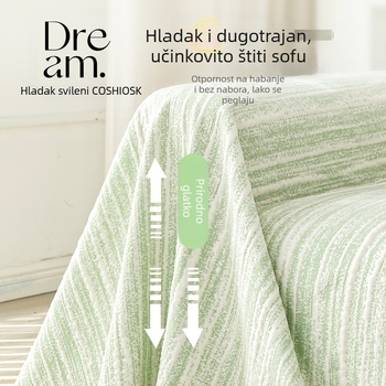 Hladna svilenkasta navlaka za kauč, doily oblik, za modularne sofae, prugasti uzorak