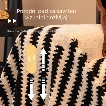 Navlaka za kutnu garnituru — Shu cotton velvet, prugasti uzorak, minimalistički moderni stil