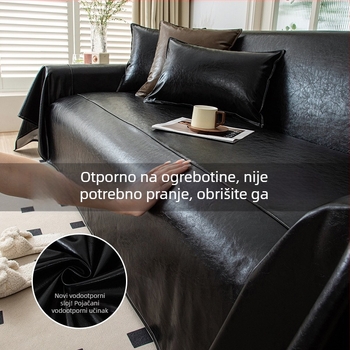 Presvlačenje za kauč od voskane kože — jednopartno, otporno na ogrebotine mačaka, ne lijepi dlake, vodootporna tehnološka tkanina, jednofarbeni uzorak