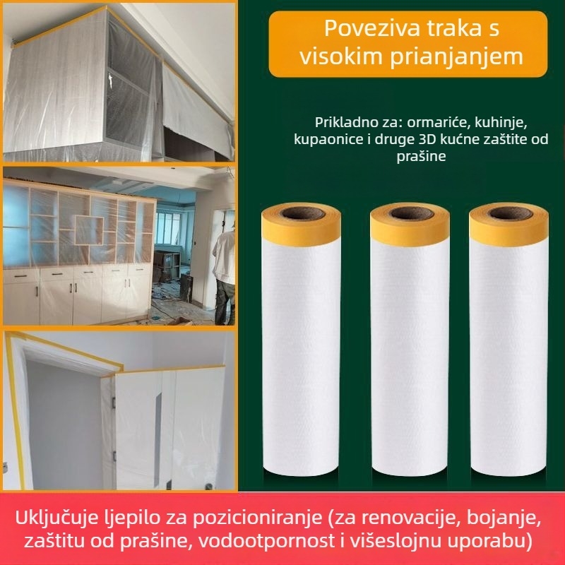 Jednokratna PE zaštita za prašinu namještaja za garderobu, kauč i krevet – samolijepljivi zaštitnik namještaja, jednostavan moderan stil, model WS878565262654, za dnevnu sobu