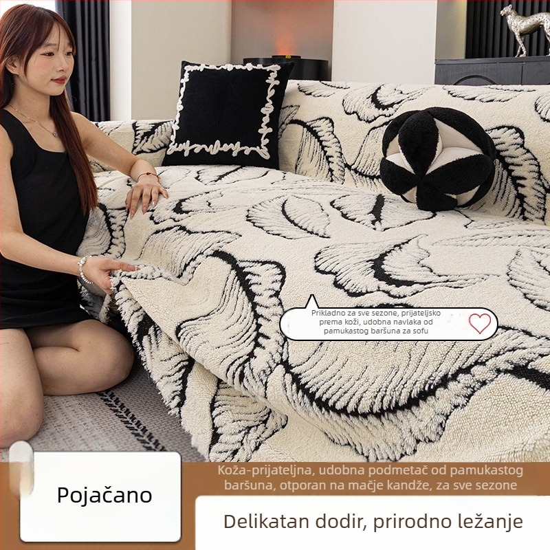 Navlaka za kauč s prugama, univerzalna prilagodba, minimalistički stil, prilagodljivo, materijal: Shu cotton velvet