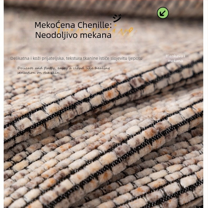 Chenille ručnik za kauč za dvosjedni kauč, nordijski stil, tip jastuka, navlaka za zaštitu od prašine