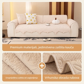 Navlaka za kauč jastučić od opranog pamuka, karirani uzorak, minimalistički stil, protuklizno