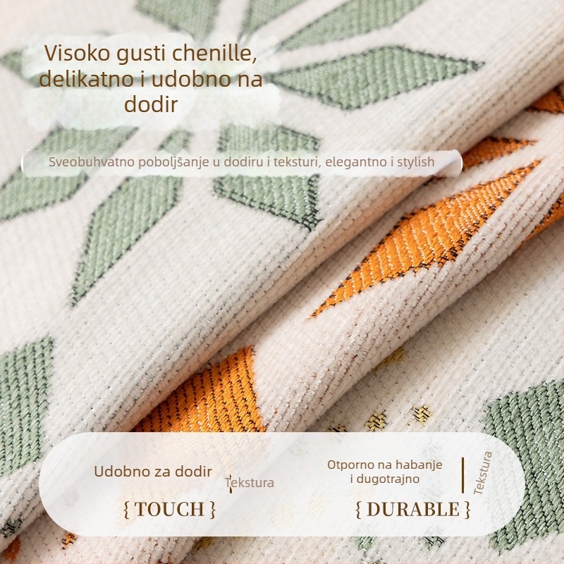 Navlaka za kauč od chenilla, boemski stil s geometrijskim uzorom, za kutnu sofu