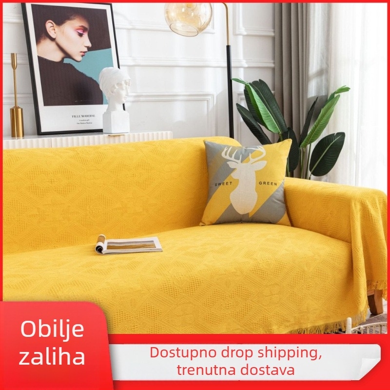 Kombinirani materijal Minimalistička zaštita za kutnu sofu, potpuni dizajn, jedinstven uzorak, prilagodljiva zaštita od prašine/sofe/klime