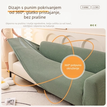 Elastičan prekrivač za kauč s zaštitom od ogrebotina mačaka, polarni flis, potpuno pokrivanje, univerzalno za sve četiri sezone, zaštita od prašine