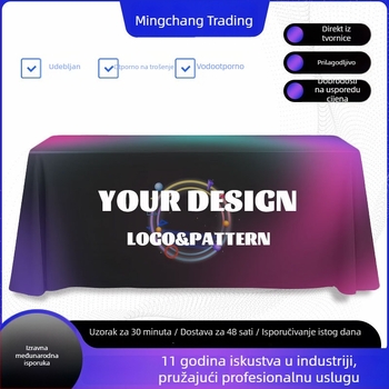 Stolnjak s logom za događaje, pravokutnog oblika, poliester, dekorativan, modernog minimalističkog stila