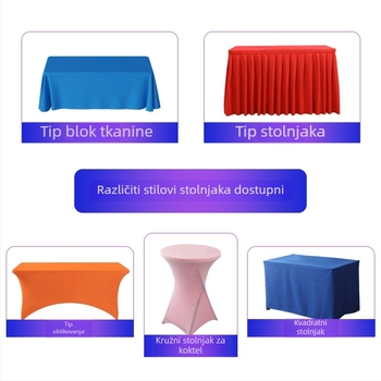 Stolnjak s logom za događaje, pravokutnog oblika, poliester, dekorativan, modernog minimalističkog stila