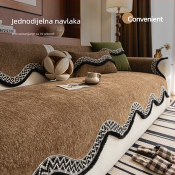 Chenille retro jastuk za kauč – četiri godišnja doba, fiksni protuklizni, otporan na ogrebotine mačaka