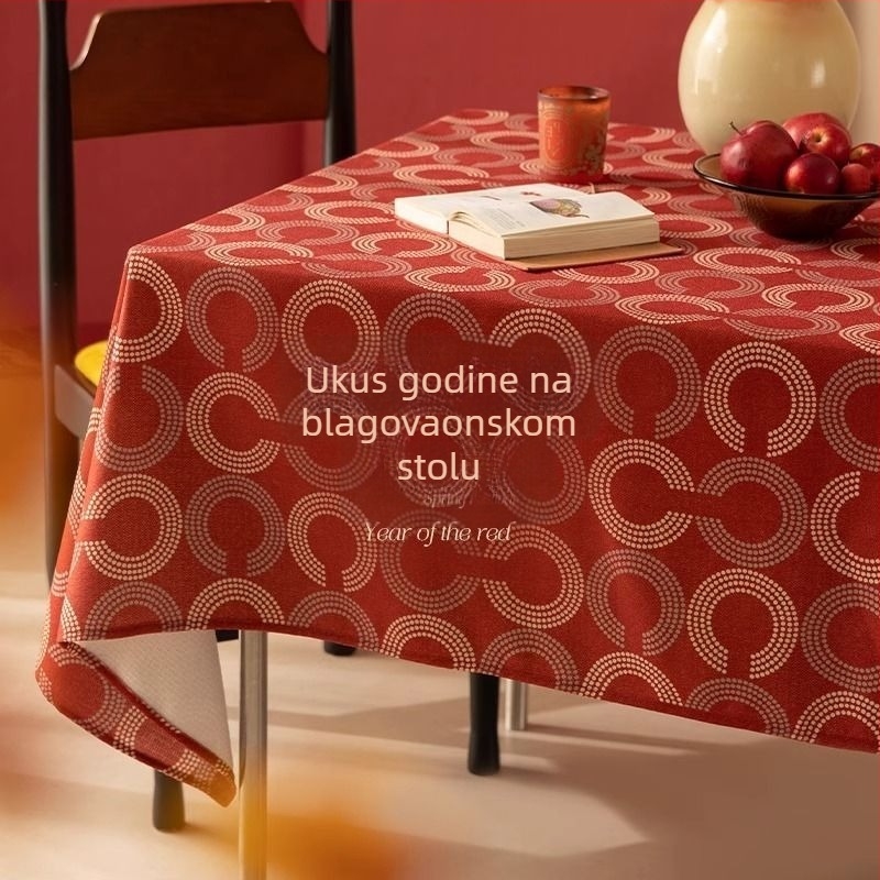 Stolnjak za stol, pravokutni oblik, poliester, vodootporan, svečani uzorak, Novi kineski stil