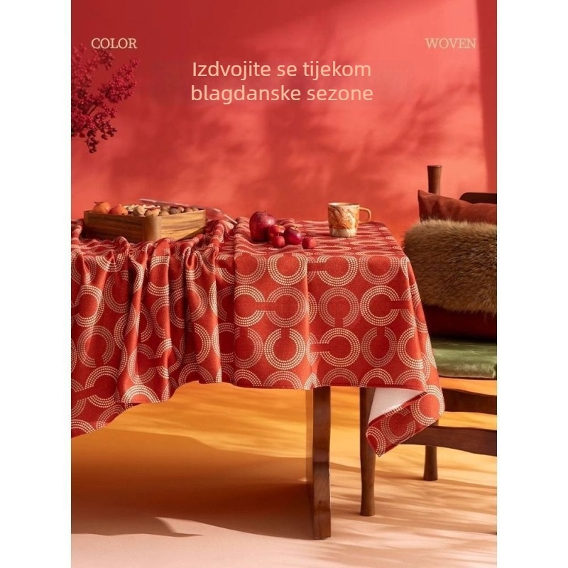 Stolnjak za stol, pravokutni oblik, poliester, vodootporan, svečani uzorak, Novi kineski stil