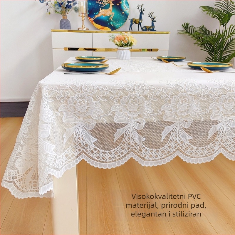 Tablecloth za kauč stol – PVC; vodootporan; otporan na prašinu i masnoće; pravokutnog oblika; s floralnim uzorkom