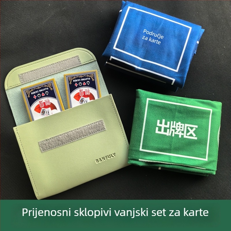Vanjski Guandan set s prijenosnom torbom, strojem za dijeljenje karata i stolnim stolnjakom