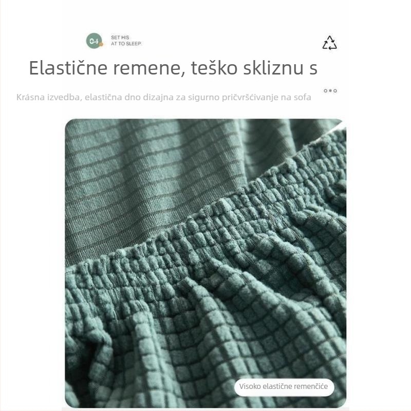 Velika kvadratna elastična navlaka za niski kvadratni taburet, potpuno prekrivanje, siva