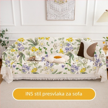 Navlaka za kauč — abstraktan uzorak, Ins stil; materijal: poliester; pogodna za kombinirani kauč