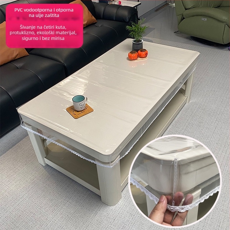 Kvadratni PVC stolnjak, protuklizni, otporan na prašinu, otporan na visoke temperature i mrlje