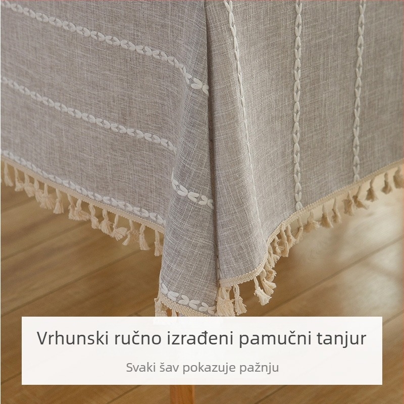 Nishiman poliester pravokutni stolnjak – protuklizni, otporan na habanje, otporan na prašinu, dekorativan, za stol za kavu i radni stol